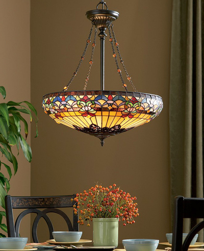 Lámparas Tiffany Polarfox - Lámpara de techo Majestic Ø 58 cm